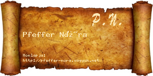 Pfeffer Nóra névjegykártya